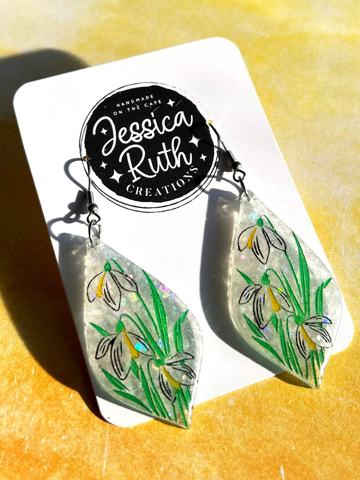 Spring Snowdrop Dangle Earrings