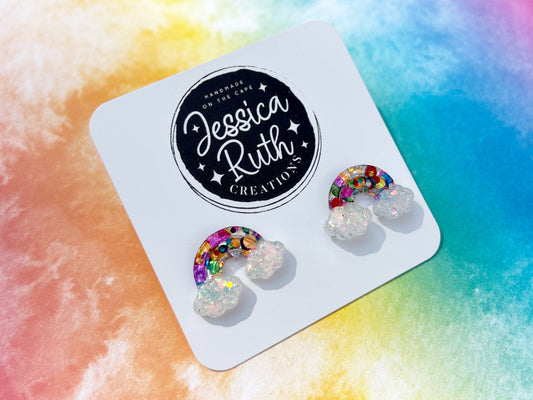 Big Rainbow Cloud Studs