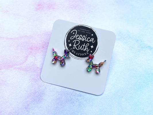 Rainbow Balloon Dog Stud
