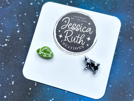 UFO and Cow Stud Earrings