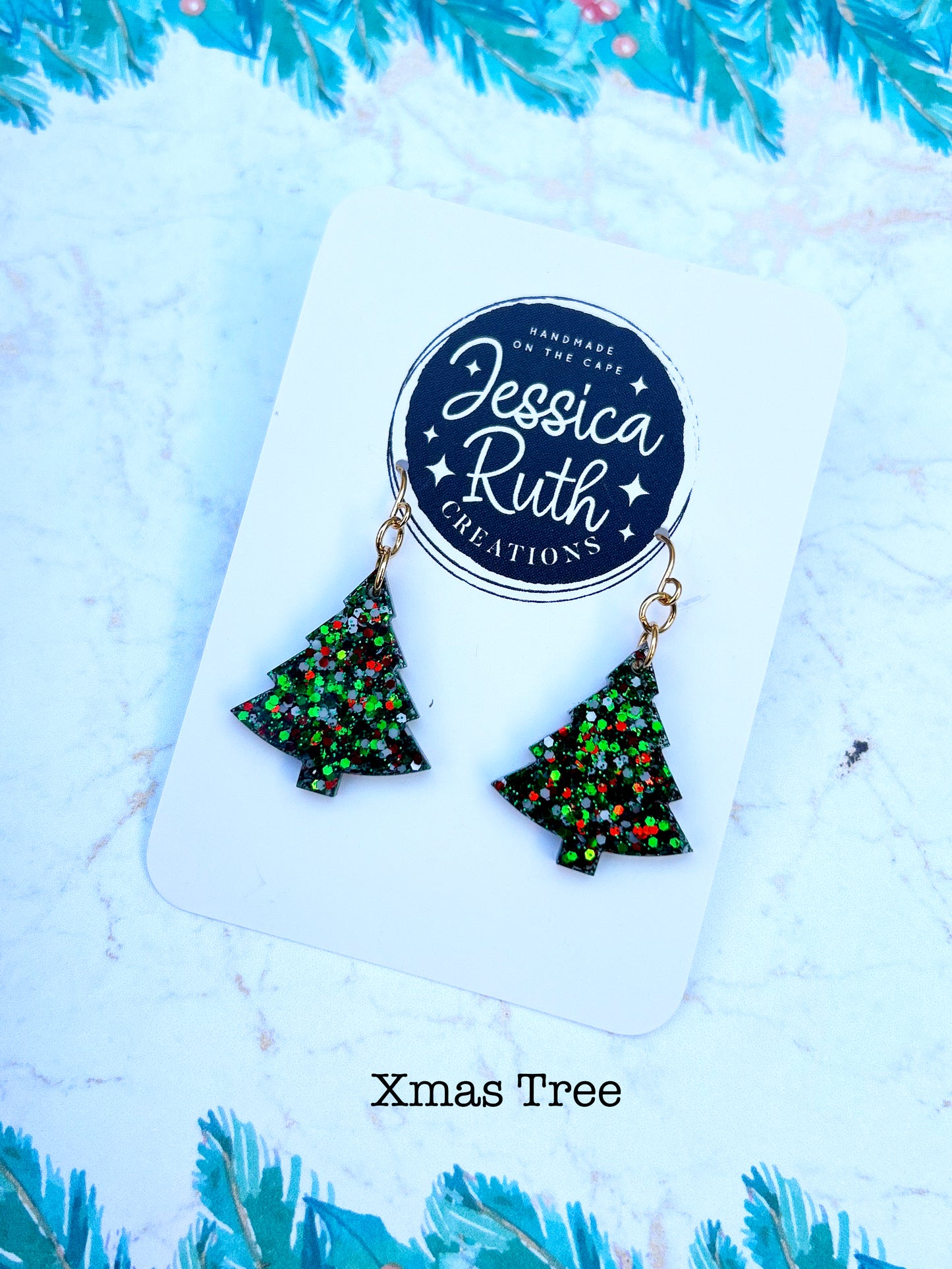 Christmas Tree Dangle Earrings