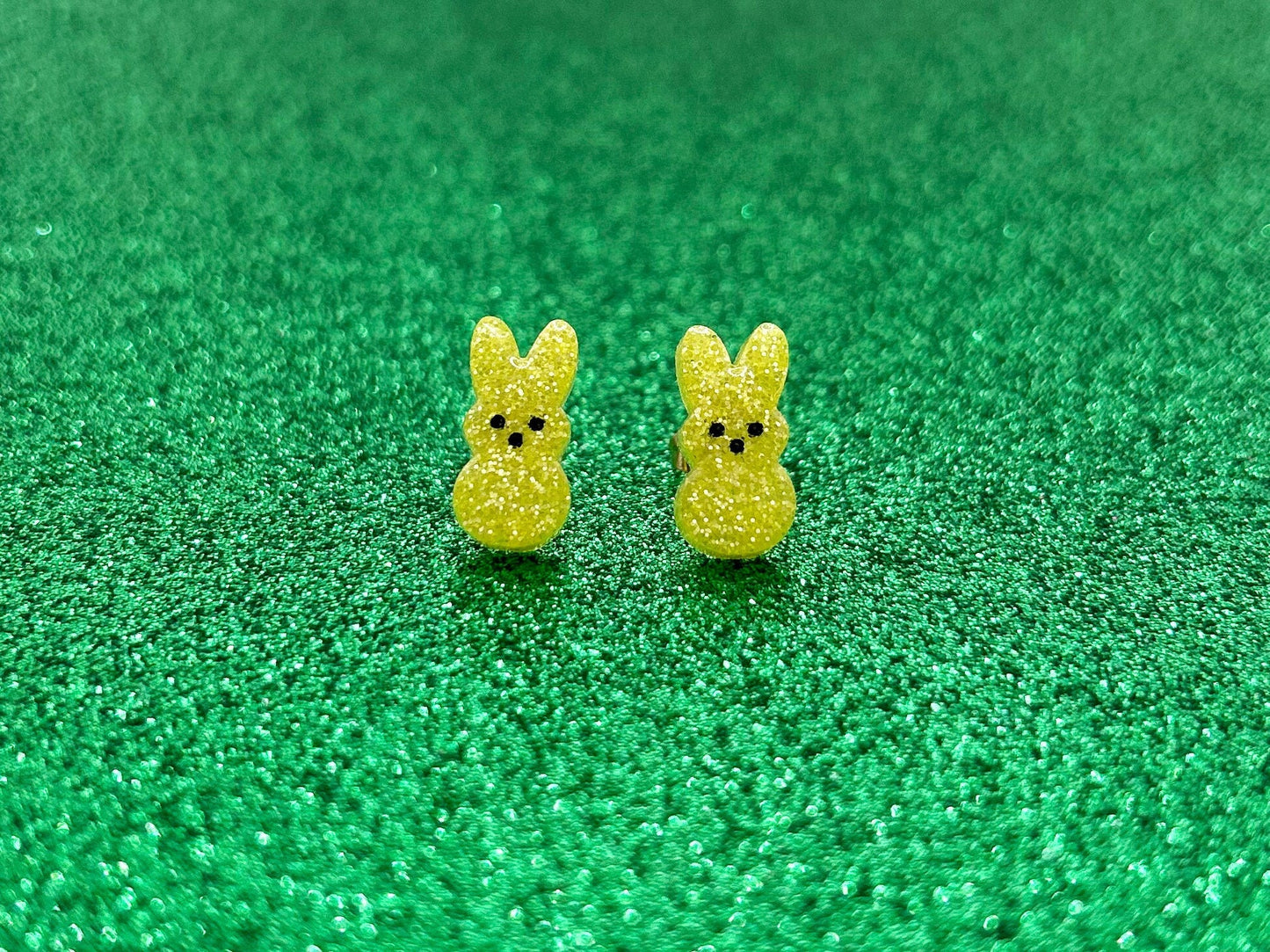 Sparkly Easter Bunny Peep Stud Earrings
