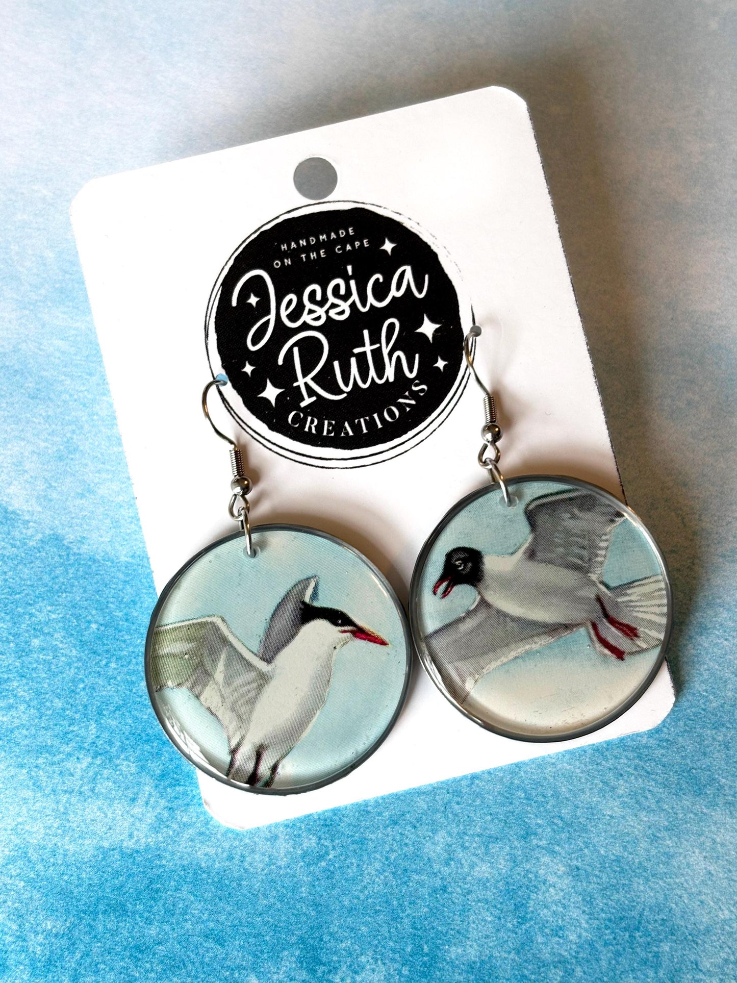 Handmade Seashore Earrings Created From Upcycled Books
