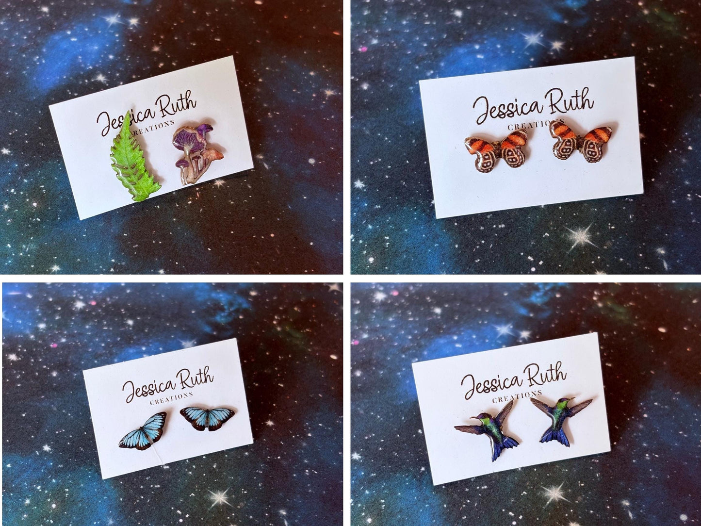 Handmade Magical Paper Creatures Resin Studs