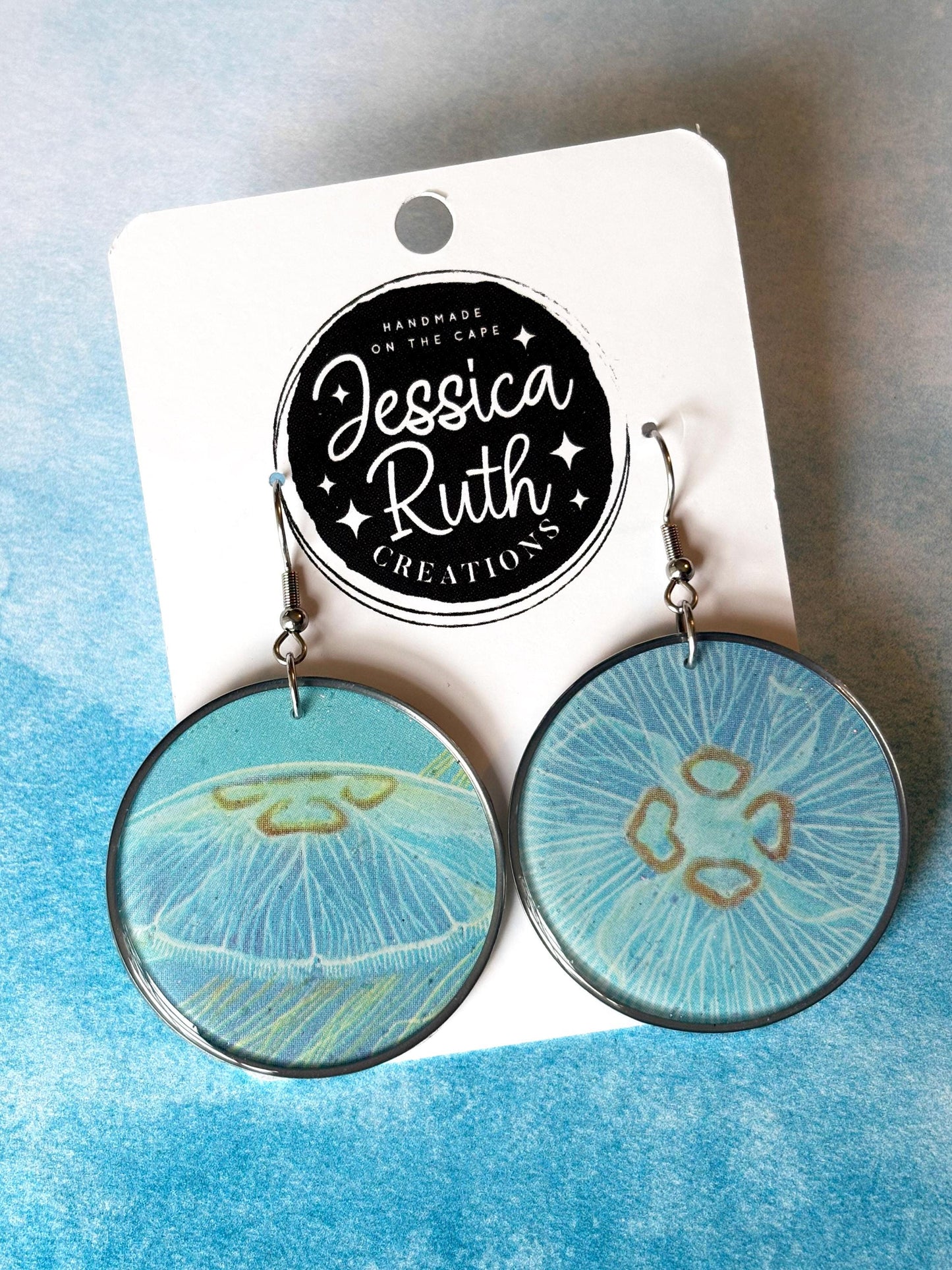 Handmade Seashore Earrings Created From Upcycled Books