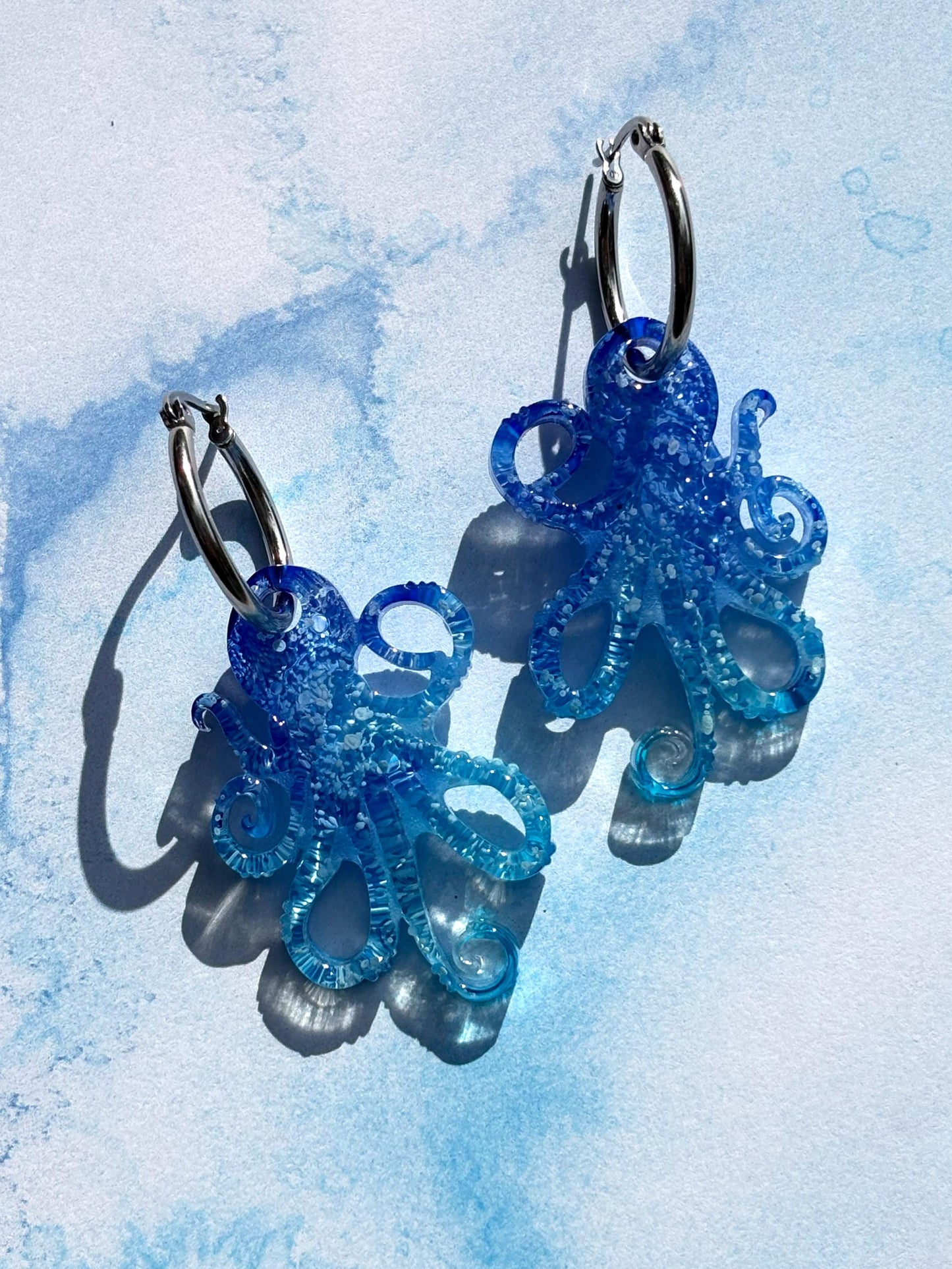 Beachy Octopus Hoop Earrings
