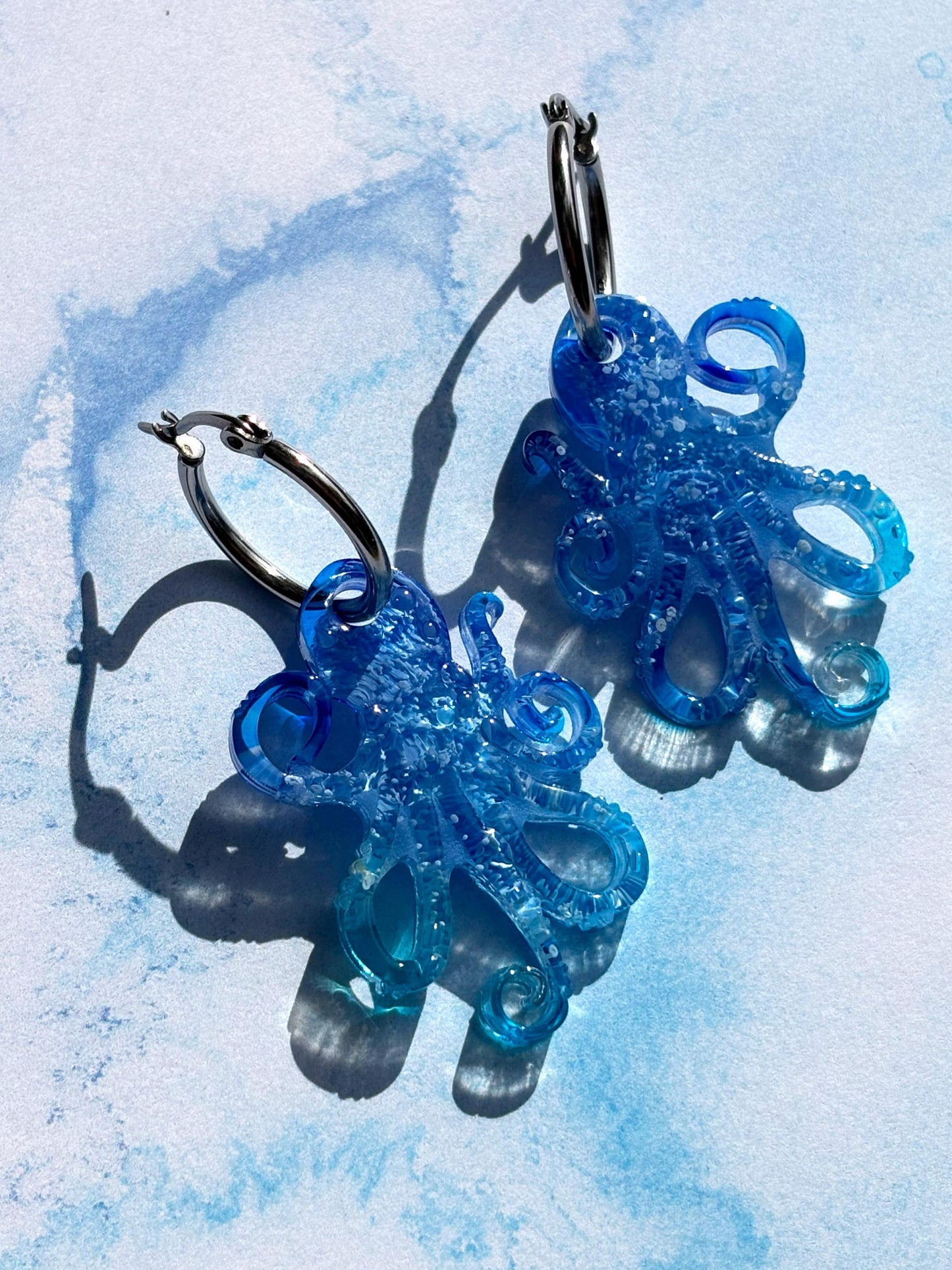 Beachy Octopus Hoop Earrings