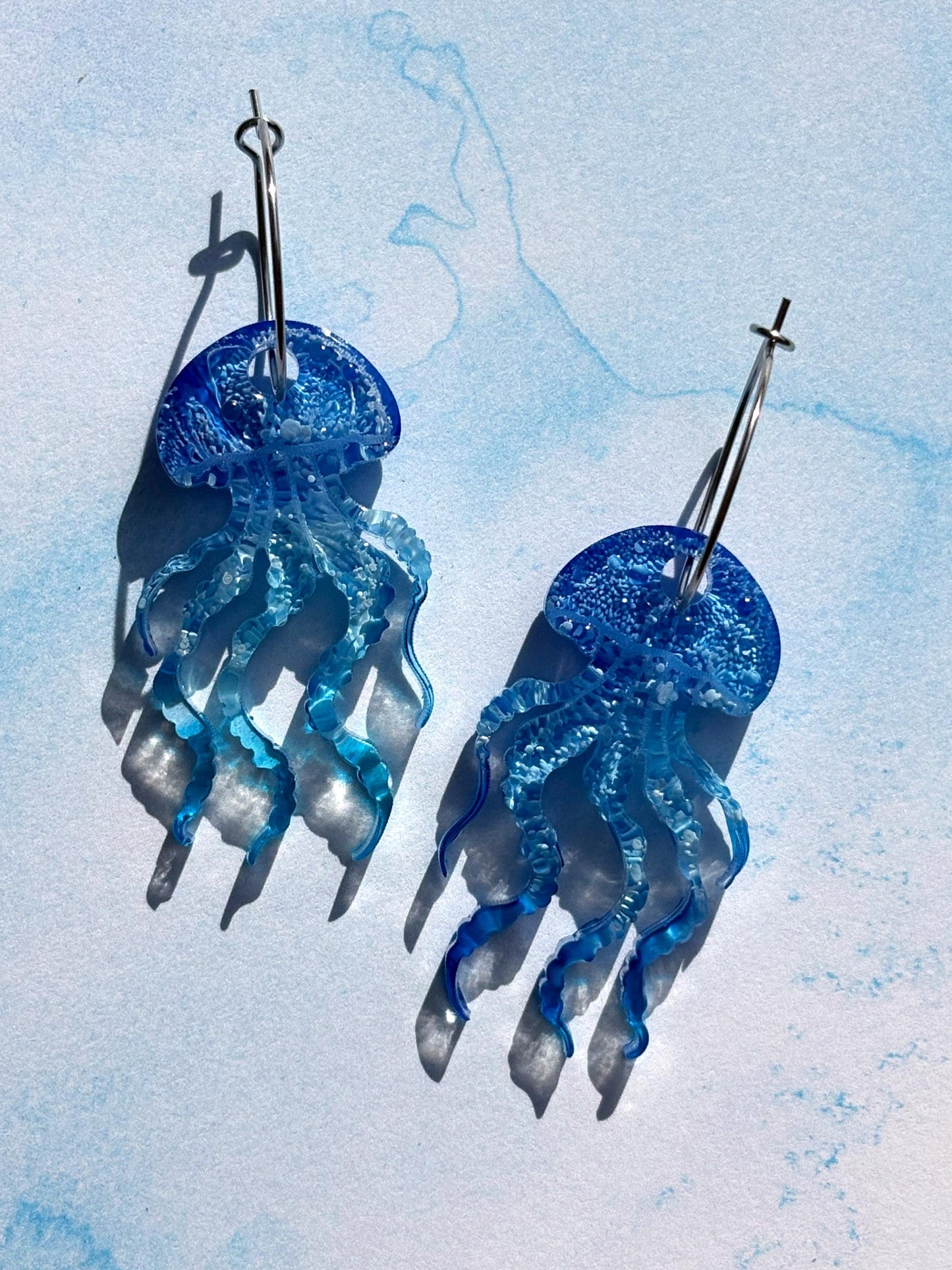 Beachy Jellyfish Hoop Earrings