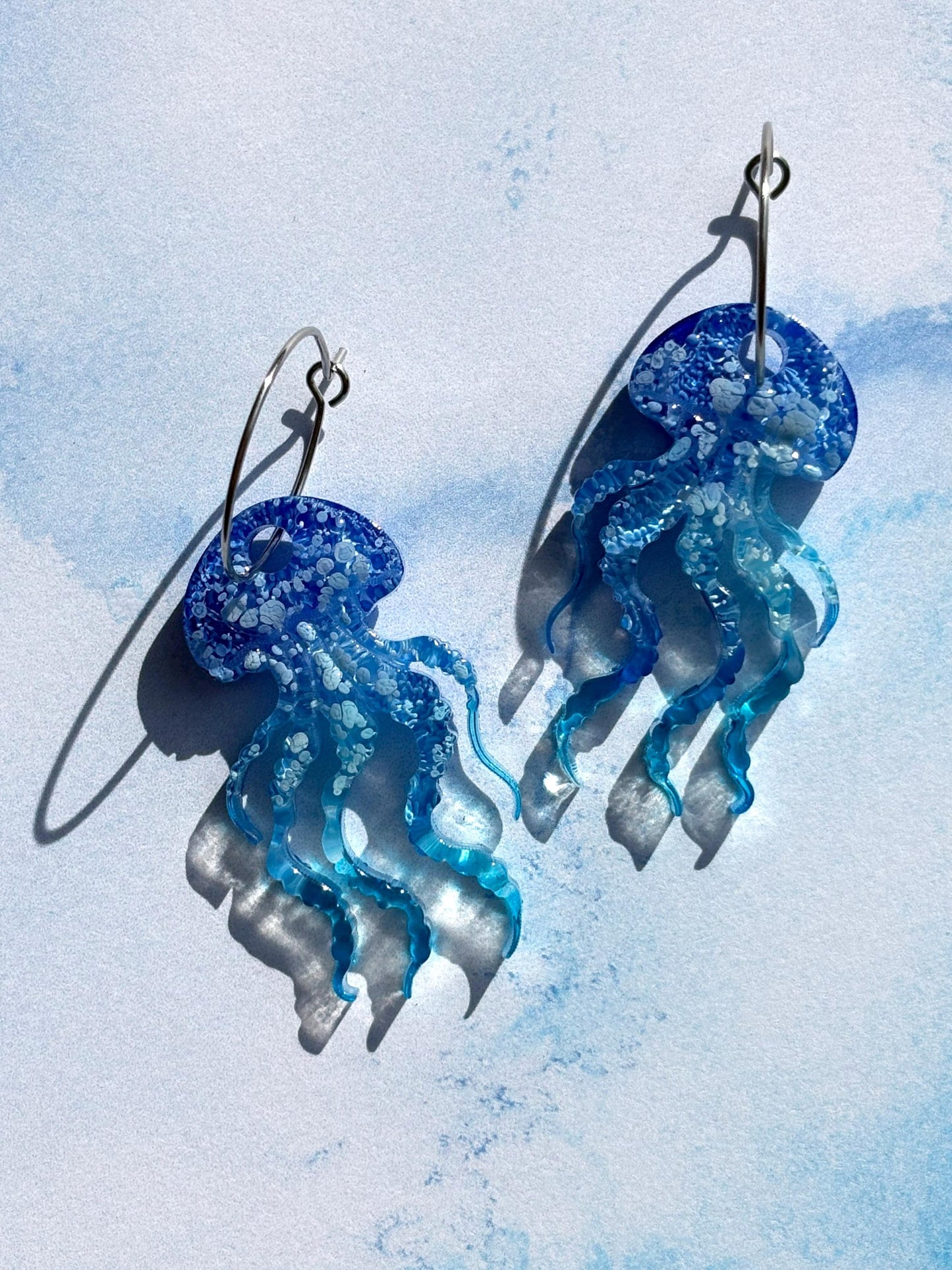 Beachy Jellyfish Hoop Earrings