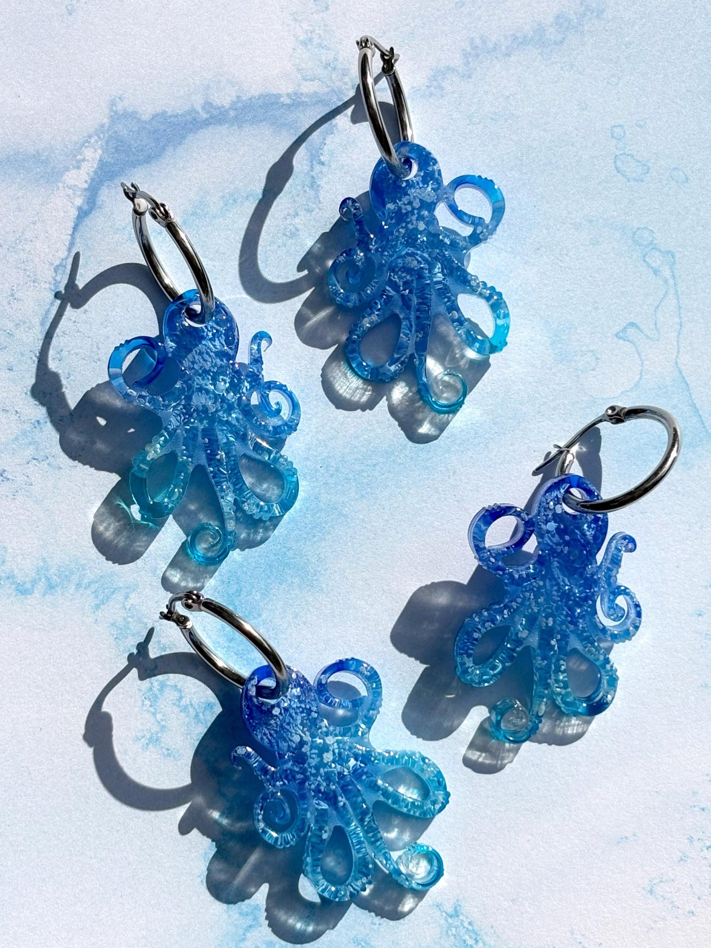 Beachy Octopus Hoop Earrings