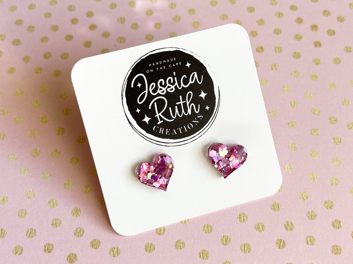 Cute and Classic Sparkly Heart Stud Earrings